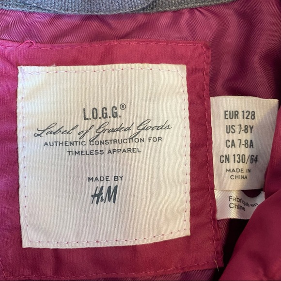 H&M Girls pink Jacket size 7/8 years - Picture 5 of 10